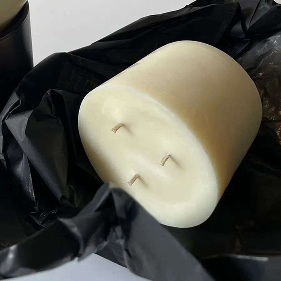 Eco Refill Candle Pod with thick off-white multi-wick candle, perfect for scent diffuser